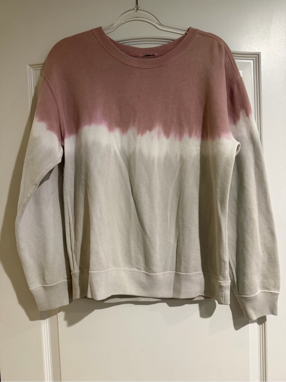 Abercrombie & Fitch Pink and Cream Dip-Dye Crewneck Sweater